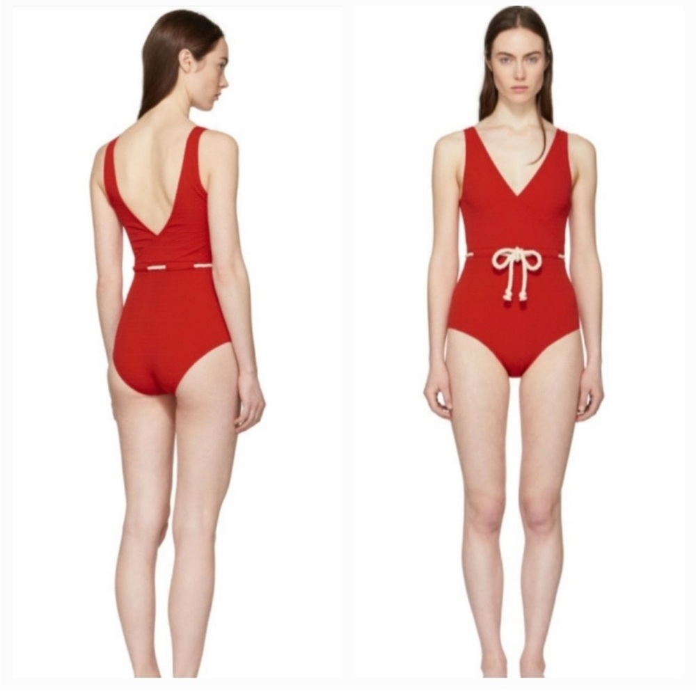 Lisa Marie Fernandez Yasmin Red One-Piece Swimsuit - size IV 8 10